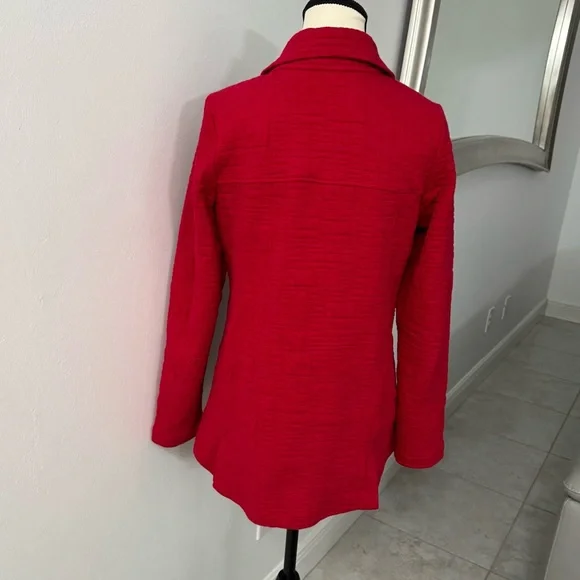 Habitat Women's Bold Red Pea Coat - Picture 3 of 7